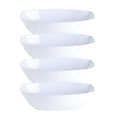 PLASTICPRO Disposable Oval Serving Bowls, Party Snack or Salad Bowl, 72-Ounce, Plastic (4, WHITE BOWLS)
