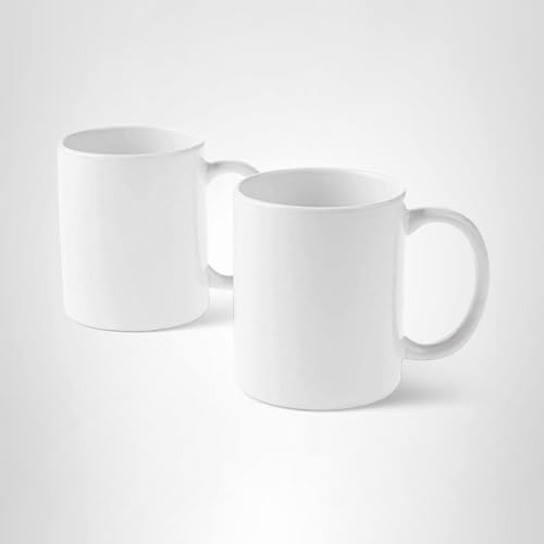 Cricut Beveled Blank, Ceramic-Coated, Dishwasher & Microwave Safe Mug to Decorate, Mug Press & Infusible Ink Compatible,12 Oz Sublimation, Ideal for Crafts and Printing, 2 Count, White