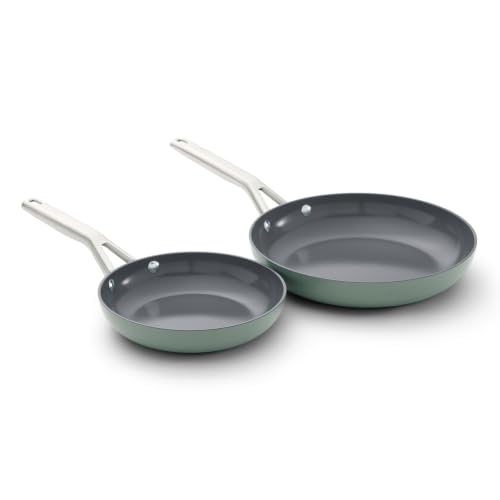 Calphalon Ceramic Nonstick 8" and 10" Frying Pan Set, Silver Ash