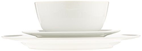Amazon Basics Porcelain Dinnerware Set, Microwave and Dishwasher Safe, Service for 6, 18-Piece, Plates, Bowls, White