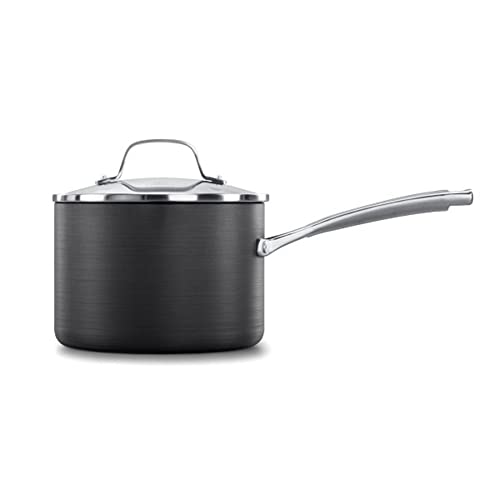 Calphalon Classic 3.5 Quart Sauce Pan with Lid, Hard Anodized Nonstick Cookware, AquaShield