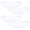 PLASTICPRO Disposable 64 ounce Square Serving Bowls, Party Snack or Salad Bowl, Large Plastic Elegant White Pack of 4