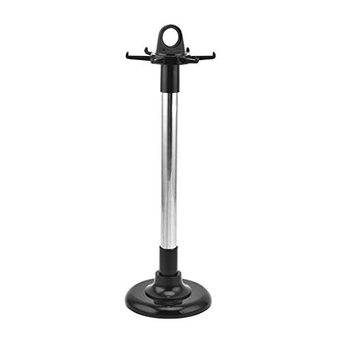 QIXIAMO Swivel Kitchen Utensils Stand with 6 Hooks Rotatable Kitchenware Holder Rack Home Kitchen Utensils Organizer Holder, 42x13cm, Black＋silver
