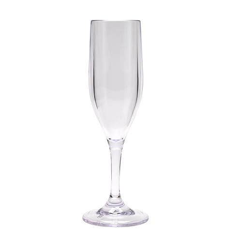 G.E.T. SW-1401-1-SAN-CL-EC BPA-Free Shatterproof Plastic Champagne Glasses, 6 Ounce, Clear (Set of 4)