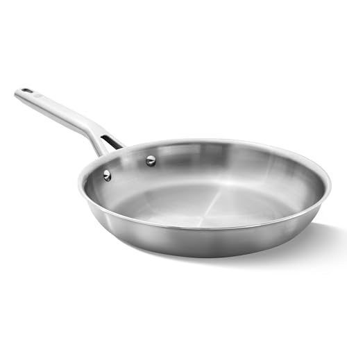 Calphalon Brushed 3-Ply Stainless Steel Cookware w/Turbo Heat Tech 10" Fry Pan, Induction, Oven Safe