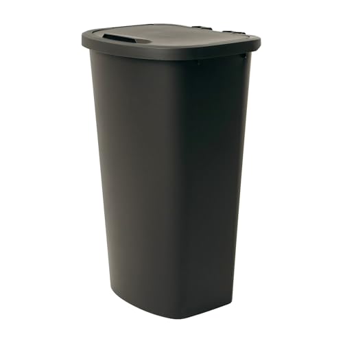 Kitchen Trash can, 11 gallons, Black, Plastic, flip-top, Suitable for Kitchens, bathrooms, and Offices.