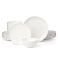 Lenox Dinnerware Sets, Studio 1414 Coupe 18-Piece Dinnerware Set, Service For 6, Bone China Material, Dishwasher Safe, Microwave Safe, Bowls, Plates And Bowls, Dinner Dishes, Plates (White, 18 Piece)