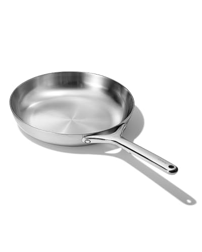 Caraway Stainless Steel Fry Pan (2.7 qt, 10.5"), 5-Ply Stainless Steel Pan, Oven Safe & Stovetop Agnostic, Non