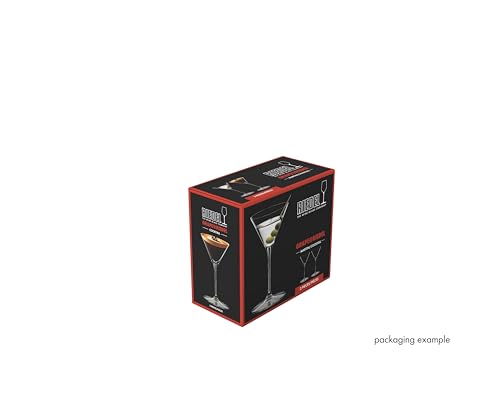 RIEDEL Grape Martini and Cocktail Diamond-Shaped Machine-Made Crystal Glass with Steeply Angled Sides (2-Pack, Clear)
