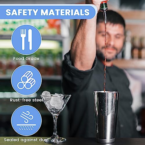 24 Pack Liquor Pour Spouts Set - Stainless Steel bottle spout and Liquor Pourers Dust Caps Covers - My Kitchen Products