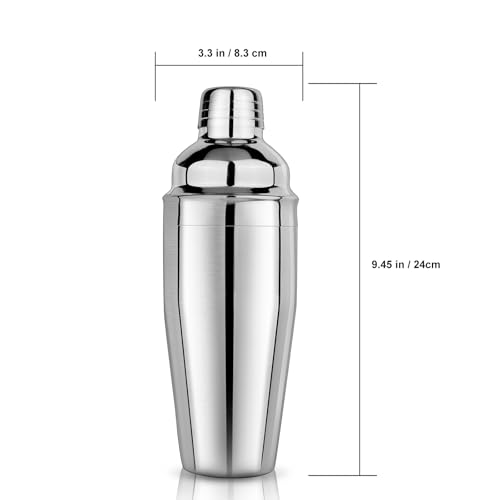 24oz Cocktail Shaker Set Martini Shaker Set Bartender Set with Margarita Mixer Drink Shaker, Measuring Jigger and Mixing Spoon - Professional 18/8 Stainless Steel Bar Tools for Mixed Drinks - My Kitchen Products