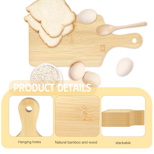 25 PCS Cutting Board Bulk Wood Chopping Board Laser Engraving Serving Board with Handle Charcuterie Boards for Customized Mother's Day Housewarming Gift 11" x 5" Bamboo - My Kitchen Products
