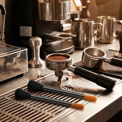 2Pcs Coffee Grinder Cleaning Brushes, Dual-Head Coffee Grinder Brush, Barista Espresso Machine Brush Set for Grinders, Portafilter & Group Head Cleaning - My Kitchen Products