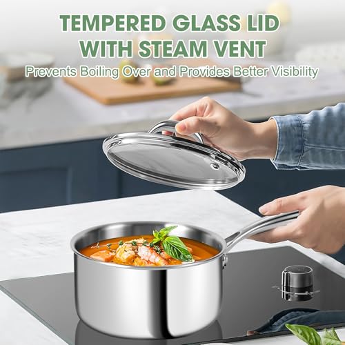 3 Ply Stainless Steel 11-Piece Cookware Set with Lids, Pots and Pans Kitchen Set, Non-Toxic, Induction, Oven, Dishwasher Safe, Professional Chef Quality - My Kitchen Products