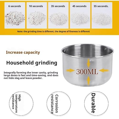 300g Grain Mill Grinder, 304 Stainless Steel Grain Mill High Speed Commercial Spice Grinder, Ultrafine Grain Household Flour Mill, Kitchen - My Kitchen Products