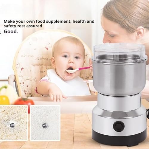 300g Grain Mill Grinder, 304 Stainless Steel Grain Mill High Speed Commercial Spice Grinder, Ultrafine Grain Household Flour Mill, Kitchen - My Kitchen Products