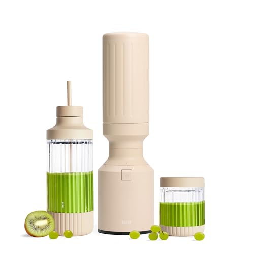 Beast Mighty 850 Stainless Steel | Compact Personal Blender | Extra Vessels | Keeps Blends Cold | Smoothies, Shakes, Sauces, Dips | Portable Straw Caps and Lids | 850W (Sand)