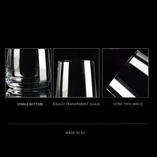 Krosno Infinity Drinking Glasses Set of 6 – 16.6 oz Water Juice Glasses, Modern Tapered Tumblers, Lead-Free Glassware, Clear Everyday Drinkware, Dishwasher Safe, Made in Europe
