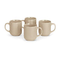 Amazon Basics Stoneware Coffee Mugs, 16 oz, 4-Piece Set, Gloss-Glazed, Stain-Resistant, Microwave, Freezer and Dishwasher-Safe, Linen Gray