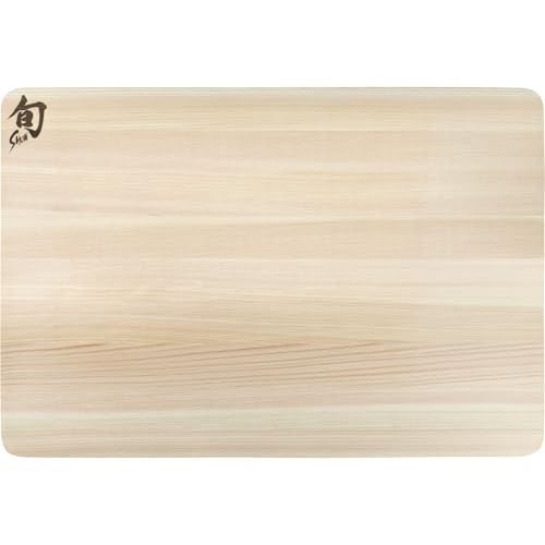 Shun Cutlery Medium Hinoki Cutting Board, 15.75" x 10.75" Wooden Japanese Chopping Board for Kitchen, Medium-Soft Wood Preserves Knife Edges, Forest Stewardship Council Certified