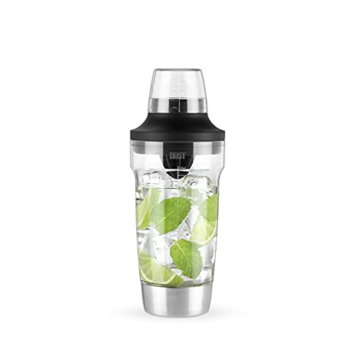 Host All in One Cocktail Shaker Set with Measurements, Reamer, Bottle Opener, Strainer and Jigger for Cold Brew Cocktails, Home Bar, Bartending, Camping, Picnic, Outdoor Party, On the Go, 18 oz