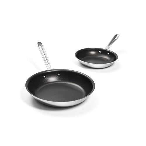All-Clad Stainless Steel Pro Nonstick Frying Pan Set, 8 & 10 Inch Skillets, Induction