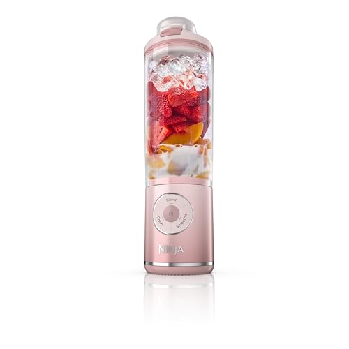 Ninja Blast Max, Portable Blender + Twist & Go, Personal Smoothie, Blend, Ice Crush, 3 Programs, Cordless, 22 oz removable Vessel, Dishwasher Safe, Leakproof, Pink, BC251PK