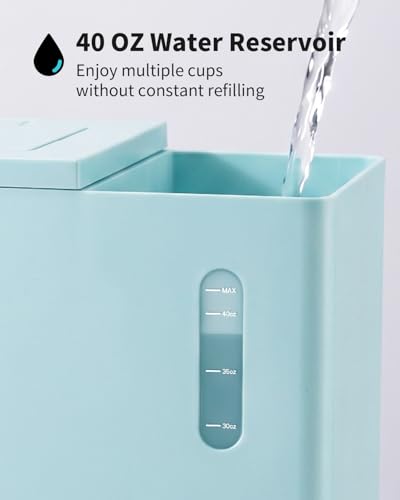 KIDISLE Hot & Iced Single Serve Coffee Maker for K Cup & Grounds, 6-16oz Sizes, 40oz Water Tank, Reusable Filter, Compact for Home Office Dorm, Blue