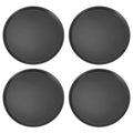 QWORK 16-Inch Round Non-Slip Serving Trays – 4 Pack Rubber Surface Plastic Tray Set for Restaurant, Café & Bar