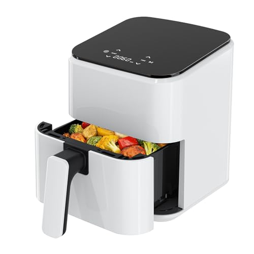 NEWBULIG Air Fryer, Compact Digital 3 Qt Airfryer with Nonstick Plate & Dishwasher Safe Basket, Quick Easy