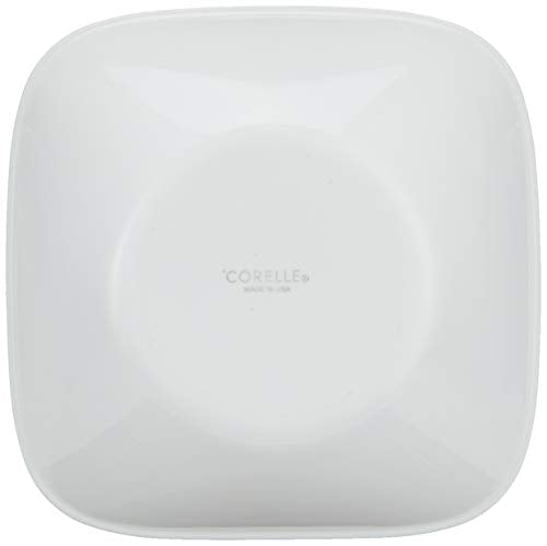Corelle Vitrelle 2-PC Large 1-Qt Glass Serving Bowl, Crack and Chip Resistant, Square Serving Trays, White