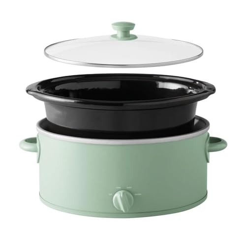 6 Quart Slow Cooker in Sage Green with 3 Temperature Settings