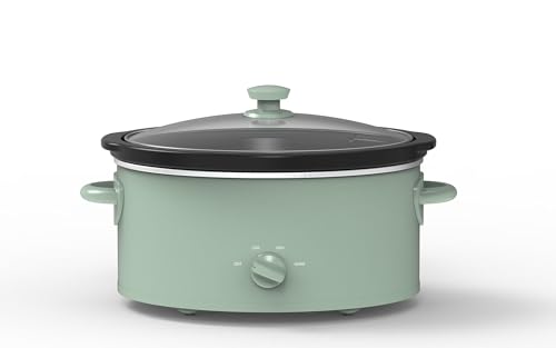 6 Quart Slow Cooker in Sage Green with 3 Temperature Settings