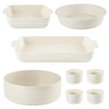 Pyrex 8-Piece Ceramic Complete Bakeware Set, Nonstick Pie, Casserole, Cake, Lasagna Oven Pans, Bakers, For Baking, Roasting, Steaming