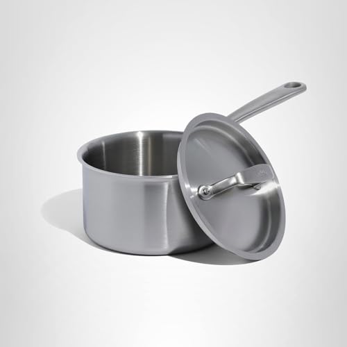 Made In Cookware - 2 Quart Stainless Steel Saucepan with Lid - 5 Ply Stainless Clad Sauce Pan - Professional Cookware - Crafted in Italy - Induction Compatible