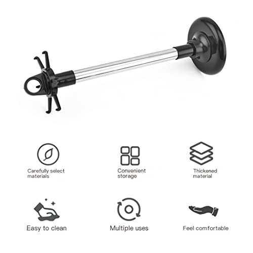 QIXIAMO Swivel Kitchen Utensils Stand with 6 Hooks Rotatable Kitchenware Holder Rack Home Kitchen Utensils Organizer Holder, 42x13cm, Black＋silver