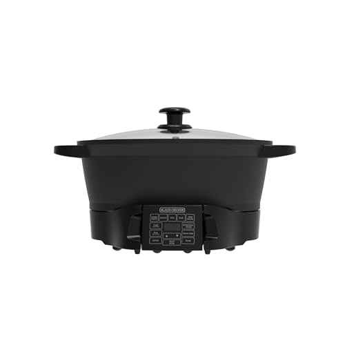 BLACK+DECKER Digital Multicooker 7QT Family Size, 7‑in‑1 Functions, Neat ’N Clean™ Technology, Slow Cook, Steam/Boil, Precision Roast, Sear/Sauté, Rice, Sous Vide, Keep Warm, Ceramic Nonstick