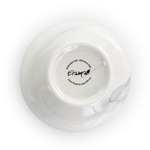 Elama Fine Marble 16 Piece Stoneware Dinnerware Set in Black and White