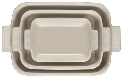 Le Creuset Stoneware Heritage 3-Piece Rectangular Baking Dish Set, Riviera