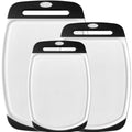 GORILLA GRIP BPA-Free Reversible Kitchen Cutting Board Set of 3, US Designed, Nonporous, Juice Grooves Catch Liquid, Slip Resistant Border, Dishwasher Safe, Durable Large Food Chopping Boards, Black