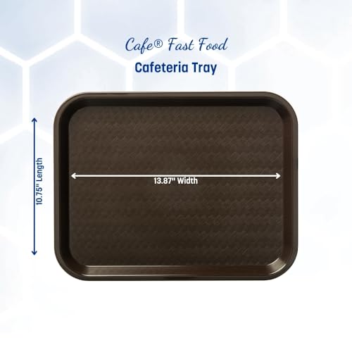 Carlisle FoodService Products Café Cafeteria Tray, Fast Food Tray for Restaurant or Commercial Use, 10" x 14", 1 Count, Chocolate