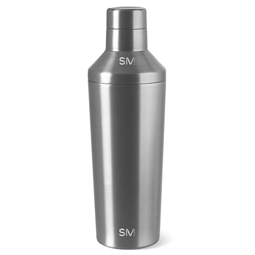 Simple Modern Cocktail Shaker Set with Jigger Lid | Stainless Steel Boston Shaker Insulated Martini Mixer for Mocktails | Gifts for Men Women Him Her | Classic Collection | 20oz | Simple Stainless