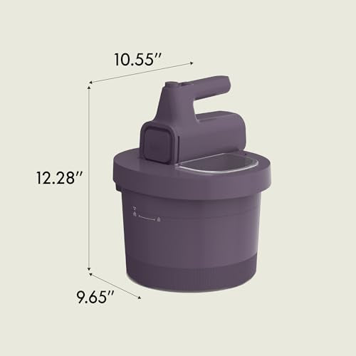 bella 3.5 Qt Hand & Stand Mixer, 2 in 1 Electric Mixer with Bowl, Dough Hook, Whisk & Egg Beater, Multifunctional Handheld Mixer for Baking, 200 Watt, Plum