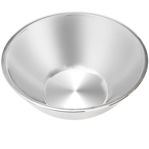 Suwimut 3 Pack Stainless Steel Mixing Bowls, 6 Quart Flat Base Stainless Steel Serving Bowls, 12.6 Inch Mirror Polish Large Metal Bowl Set for Kitchen Cooking, Baking, Prepping