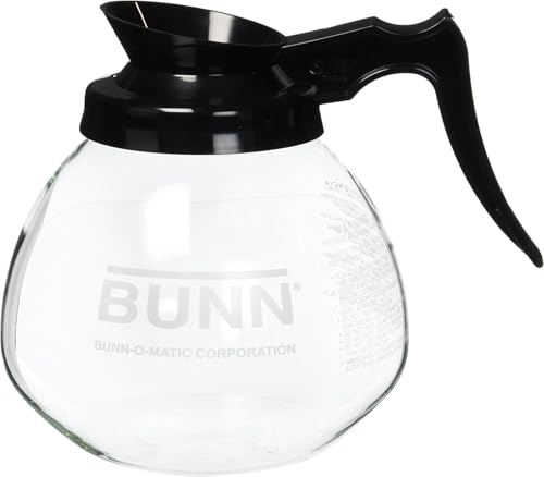 Coffee Pot Compatible with BUNN 12 Cup, Clear/Black Standard Decanter, large