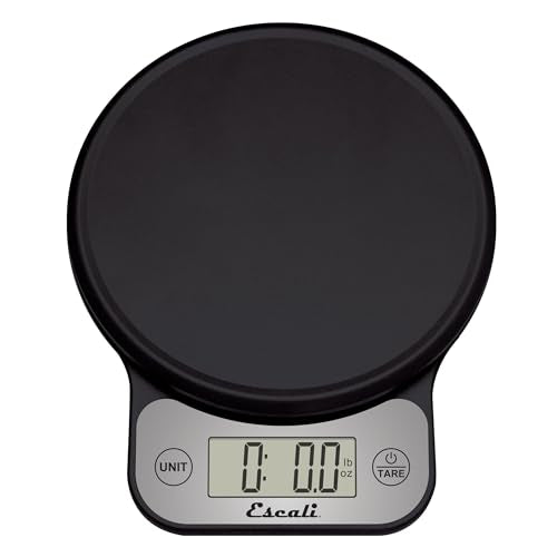 Escali Telero Digital Food Scale, Multi-Functional Kitchen Scale, Precise Weight Measuring and Portion Control, 7.62 x 6.1 x 1.28 inches, Black (T136)