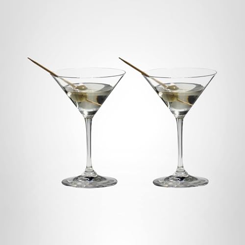 Riedel Vinum Martini Glasses - Crystal Glass, Dishwasher Safe, 2-Piece Set - Essential Home Bar Glassware 6416/77