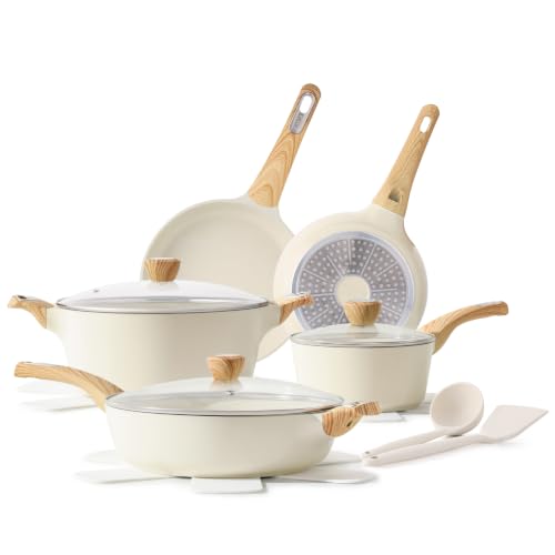 SENSARTE Ceramic Cookware Sets, Pots and Pans Set Non stick, 14 Piece Induction