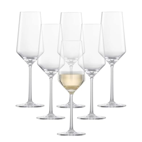 ZWIESEL GLAS Pure Champagne Glass (Set of 6), Champagne Flutes with Effervescent Point, Dishwasher-Safe Tritan Crystal Glasses, Made in Germany (10 Ounce)