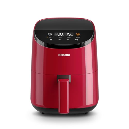 Cosori Lite 2.1 Qt Small Air Fryer, Max 400°F, 4-in-1, 97% less oil, Red